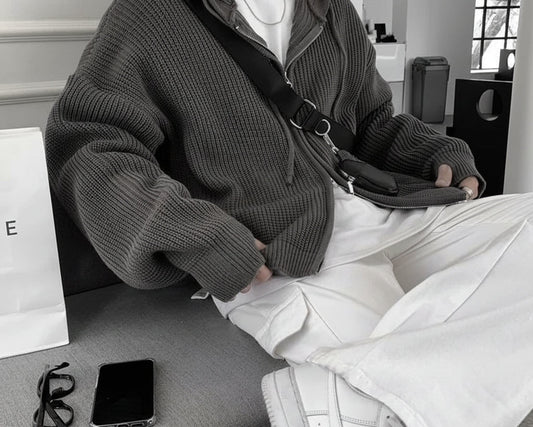 Double Zipped Hooded Knitwear